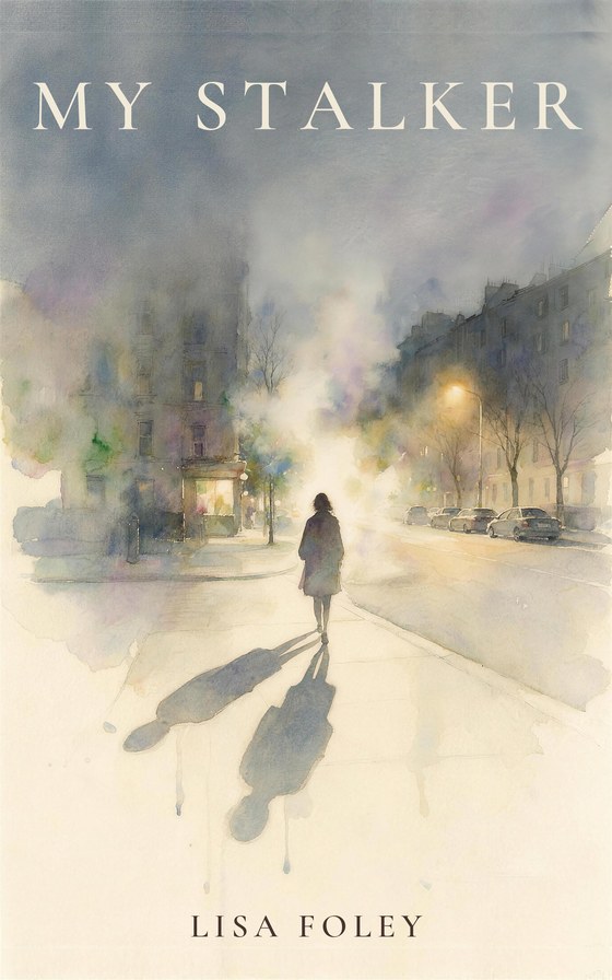 My Stalker book cover — a long shadow on a sidewalk