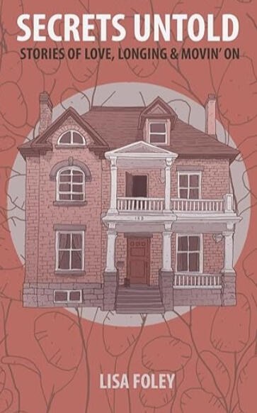 Secrets Untold book cover — flat vintage illustration in dusty salmon tones